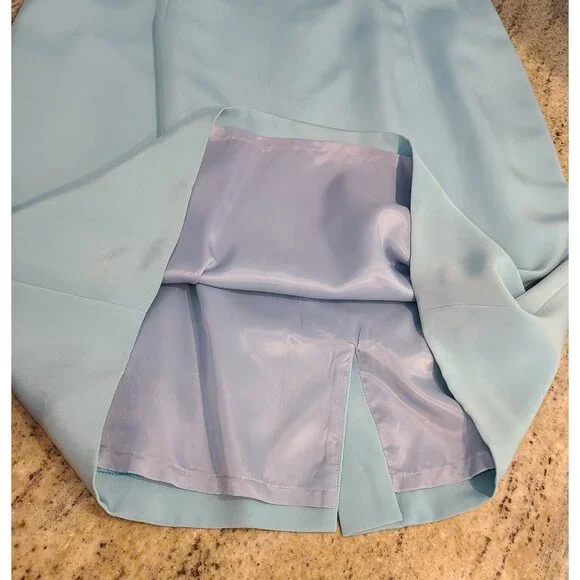 Liz Claiborne 100% Silk Dress Suit Blazer Lined Blue Size 10 2 Piece Office - Picture 8 of 16